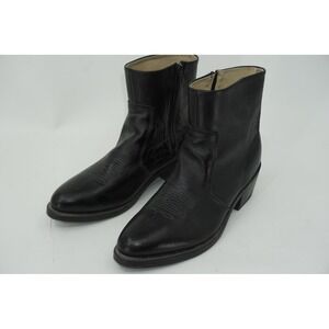 Durango TR 820 Western Ankle Cowboy Boots Men's Size 9.5 EE Black Leather Zip